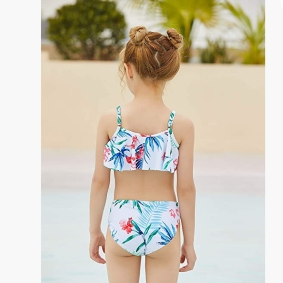 Ashiner Girl's Flounce Two Piece Bikini Swimsuit - Picture 2 of 12